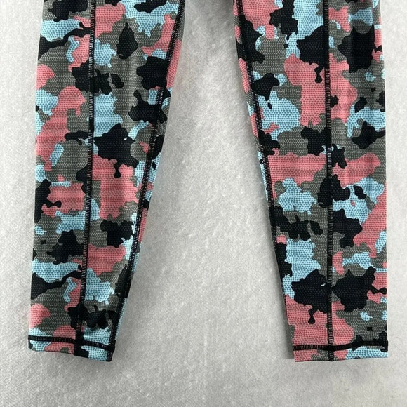 Pro Player Leggings Womens Sz M Wicking Camo Compression Athletic Pink Gray - Picture 7 of 10
